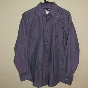 Wrangler Purple Casual Button Down Shirt